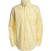 IZOD Boys' Long Sleeve Solid Button-Down Collared Oxford Shirt with Chest Pocket