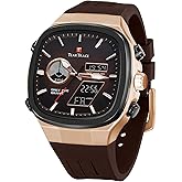 TEARTRACE Men’s Watches Analog Digital Quartz Waterproof Sport Watches for Men Chronograph Alarm Multifunctional Wrist Watch with Silicone Strap