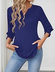 LOMON Women's 2025 Fashion Tops 3/4 Length Sleeve