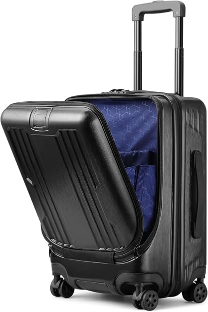 Amazon Roam Cove スーツケース 前開き キャリーケース 機内持ち込み フロントオープン パソコン収納 軽量 静音 Tsaロック ビジネス シンプル おしゃれ Sサイズ ブラック Roam Cove スーツケース