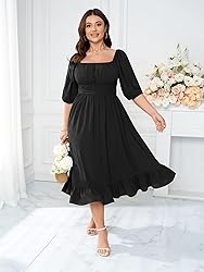 Women's Plus Size Maxi Dress Summer Half Lantern