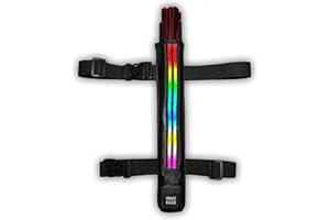 HOUSE OF RAVE LED Hand Fan Holder for Waist/Thigh Straps - Secret Rear Pocket Fan Holster - Faux Leather LED Holster for Hand Fans