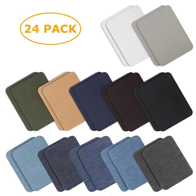 24 Pieces 12 Colors 3.7" x 4.9" Iron on Patches Jacket Jean Clothes