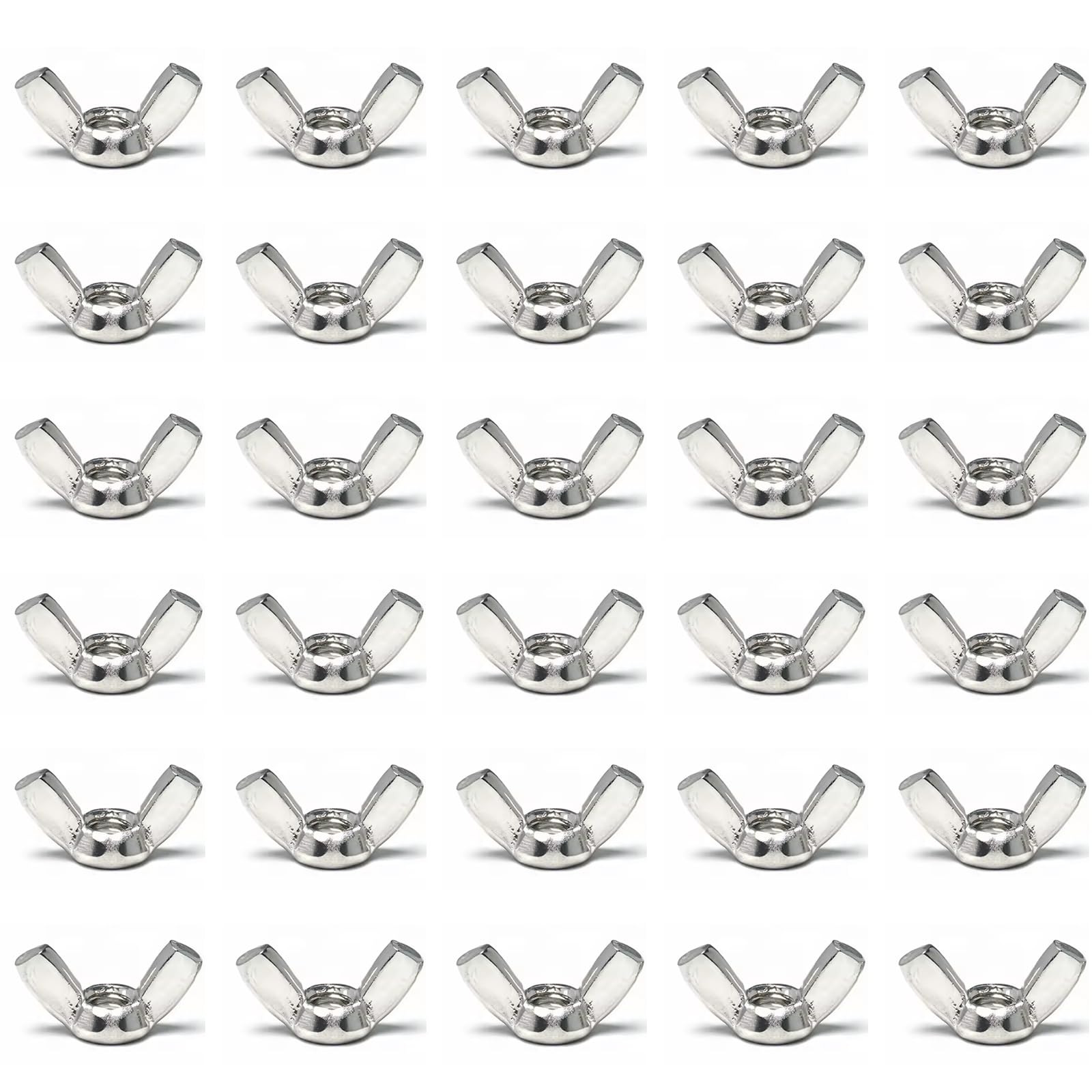 Leliafleury 30Pcs Butterfly Wing Nut M4 Stainless Steel Wing Nuts Hand Twist Tighten Fasteners for DIY Tools Machinery Electronic Equipment