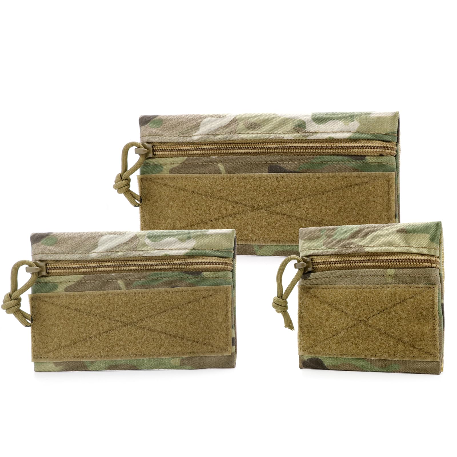 Qavctw 3 Pcs Tactical Admin Pouch with Hook and Loop Storage Bags - Hanging Pouches for Backpack Accessories for Backpack Accessories, Hanging Pouches, with Hook and Loop