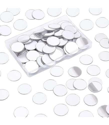 10 Piastrelle Specchio Circolari 4x4 Cm – Adesivi Forniti, Acrilico Infrangibile Sicurezza