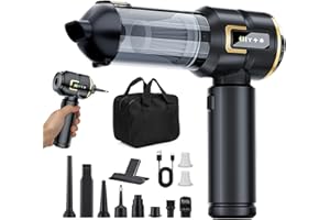 Car Vacuum Cleaner Cordless with Battery Display, 23000PA Mini Handheld Vacuum Cleaner, 4-in-1 Compressed Air Duster & Air Bl