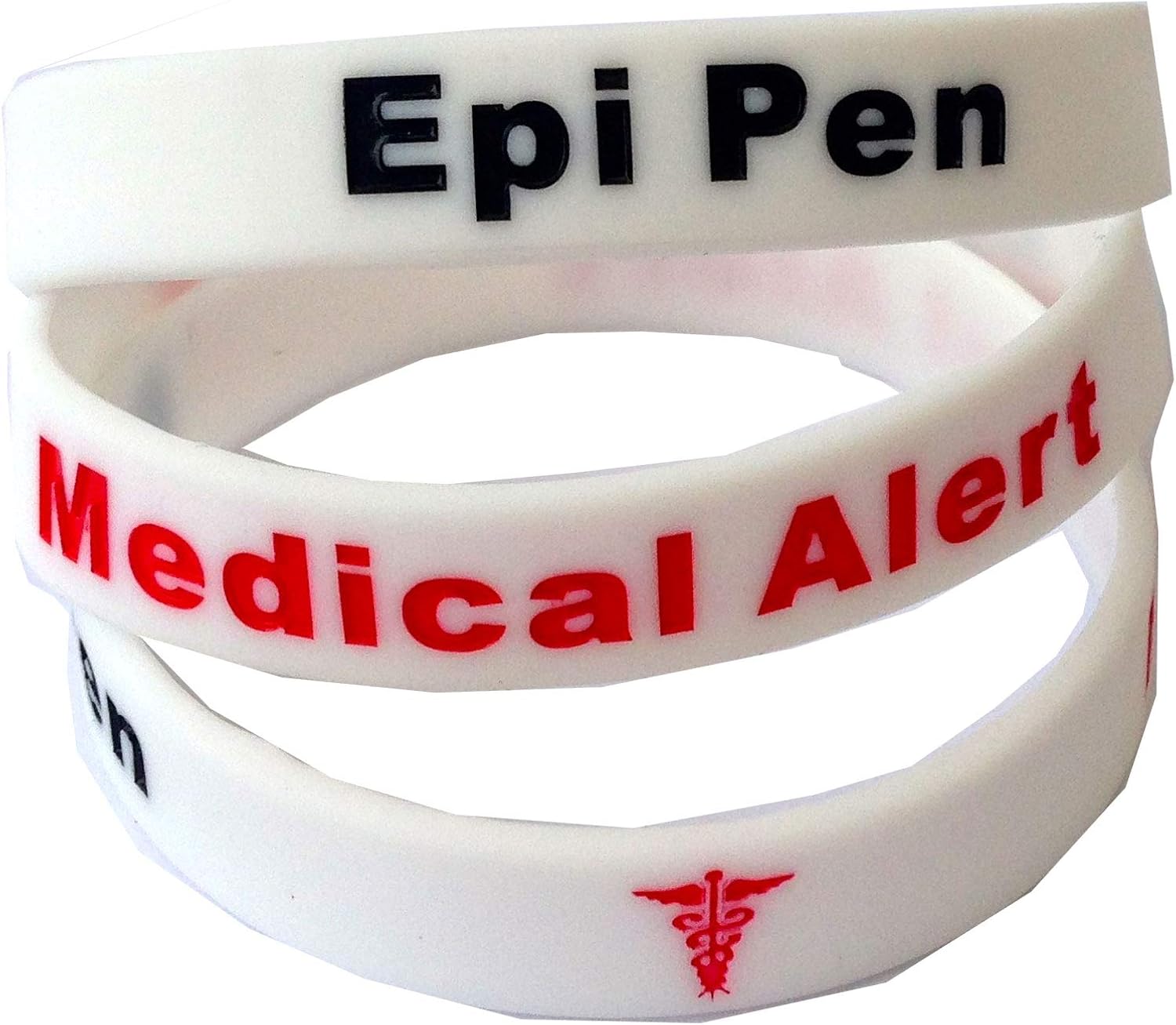 EPI PEN WRISTBAND S 1 X White MEDICAL ALERT NEW 3 TONE EPIPEN epi-pen-wristband-s-1-x-white-medical-alert-new-3-tone-epipen
