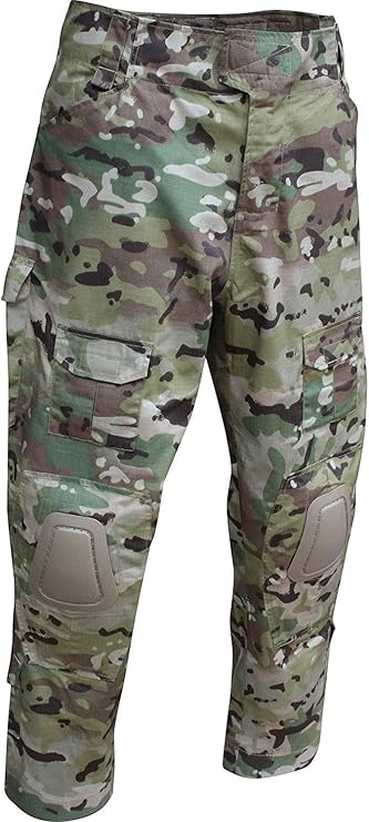 black combat trousers with knee pads