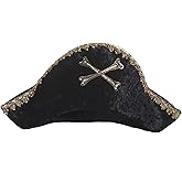 Great Pretenders Captain Hook Pirate Hat for Kids, One Size Fits All | Classic Pirate Costume Accessory for Dress-Up Play