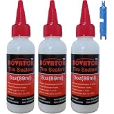 NOVATOR High Performance Bike Tire Sealant for Tubeless, Tubulars, Seals Faster, Lasts Longer, Micro-Fiber for MTB, Road, Gravel, CX Bicycle Tires (3oz.sealant * 3 Bottle+Valve Tool)