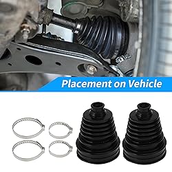 ACROPIX 2pcs CV Joint Boot with 4 Stainless Steel