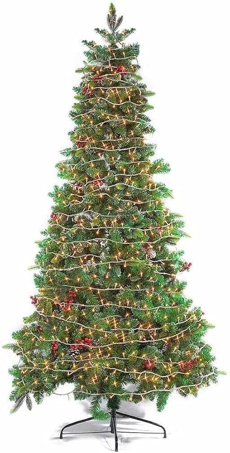 Albero Di Natale Con Pigne E Bacche.Gruppo Maruccia Albero Di Natale Innevato Con Pigne Bacche E Luci 2 10 Metri Amazon It Casa E Cucina