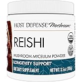 Host Defense Reishi Powder - Mushroom Mycelium Powder - Heart & Immune Health Support Supplement - Mushroom Supplement to Support Energy & Vitality - Aids Overall Well-Being - 3.5 oz (66 Servings)*