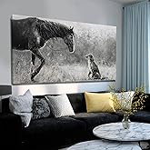 Dog Wall Picture Contemporary Canvas Wall Art Animal Wall Paintings 24"x48" Wall Prints for Living Room Pictures for Office