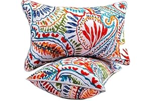 XXPILOS Outdoor Lumbar Pillows - Decorative Pillows with Insert Included Set of 2 Outdoor Pillows for Patio Furniture 12x20 Inch