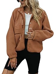 Yanekop Womens Fleece Jacket Fuzzy Long Sleeve