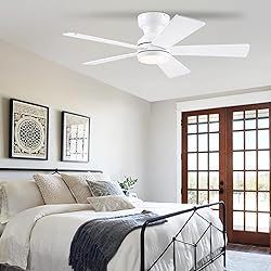 BYKISTOK 46" Flush Mount Ceiling Fan with Lights