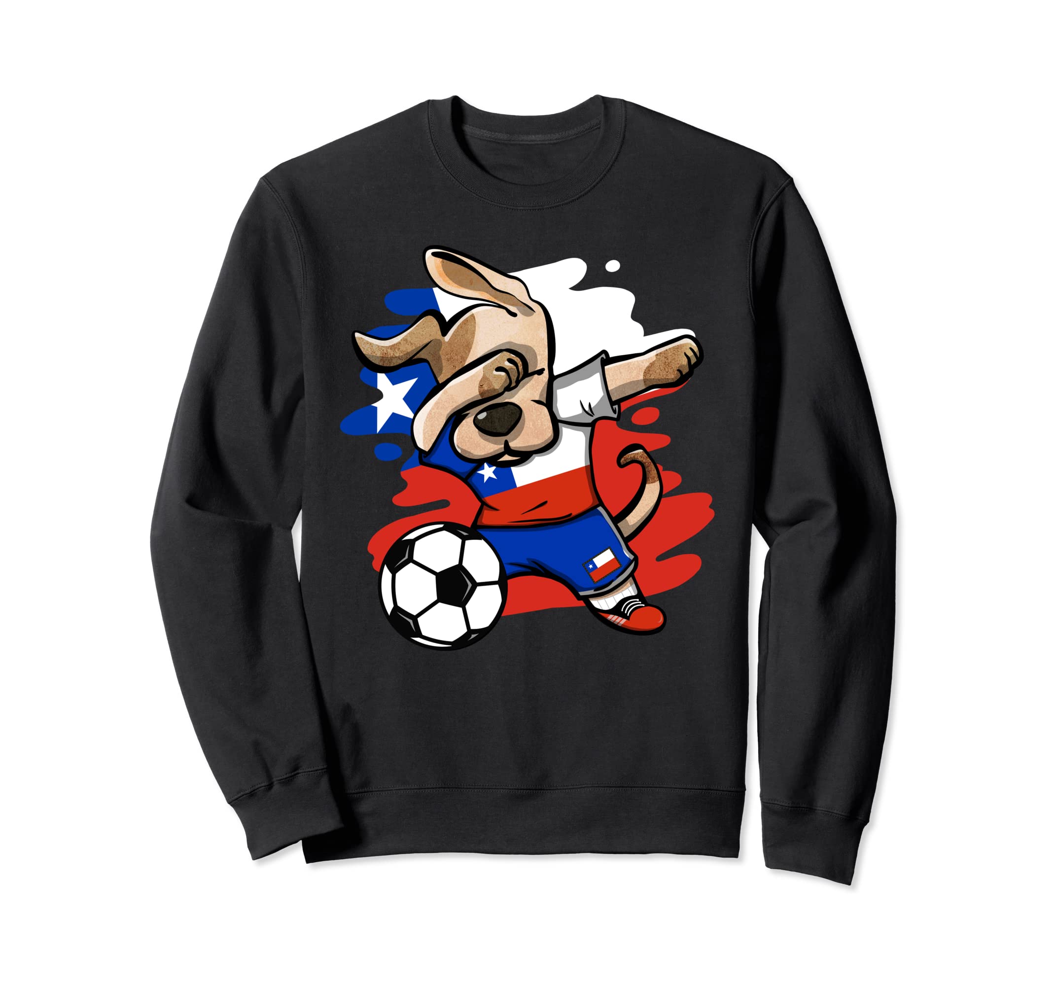 Dabbing Dog Chile Soccer Fans Jersey Chilean Flag Football Sweatshirt