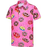 HOZIY Boys Polo Shirt Short Sleeve Collared Golf Shirts Funny Stretch School Uniform for Kids Size 5-14 Years