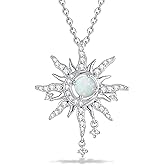 FANCIME Soluna Nexus Necklace for Women Sterling Silver Moon Jewelry Sun Pendant Fine Jewelry Gemstone Birthday Mothers Day Gifts for Wife