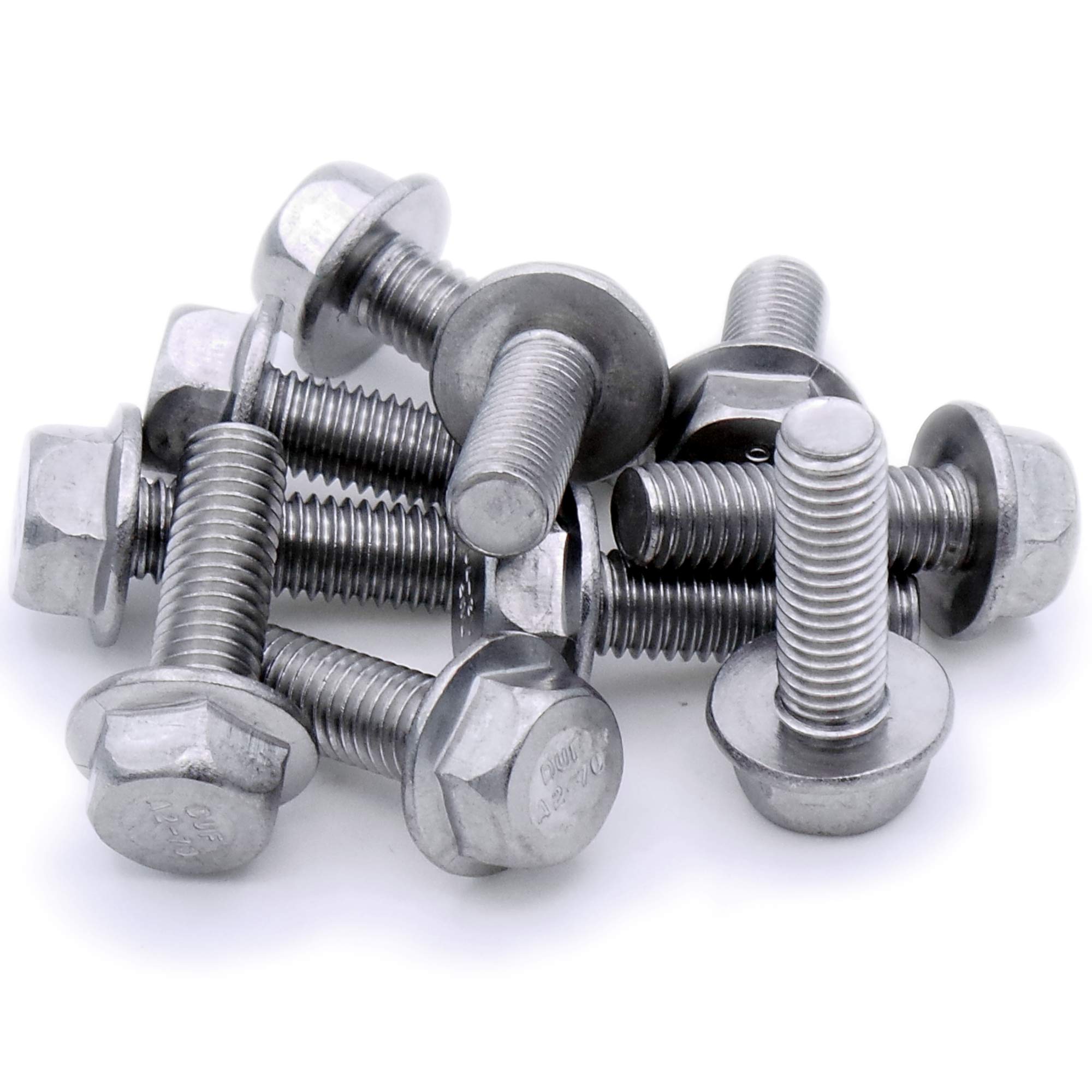 M6 (6mm x 40mm) Flanged Hex Bolt (Fully Threaded Setscrew) - Stainless Steel (A2) (Pack of 10)