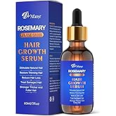 Hair Growth Serum with Rosemary Oil & Saw Palmetto - 100% Natural Plant-Based Formula to Stimulate Follicles, Revive Roots for Visibly Thicker Fuller Hair, Reduce Shedding and Loss For Men & Women