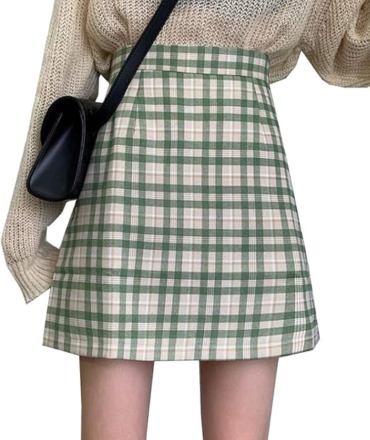 Amazon Baluote レディース ミニスカート 夏服 ミニ丈 Aラインスカート チェック柄 ハイウエスト 着痩せ タイトスカート スリム 美脚 チェックスカート おしゃれ ストリート スタイリッシュ スカート 通販
