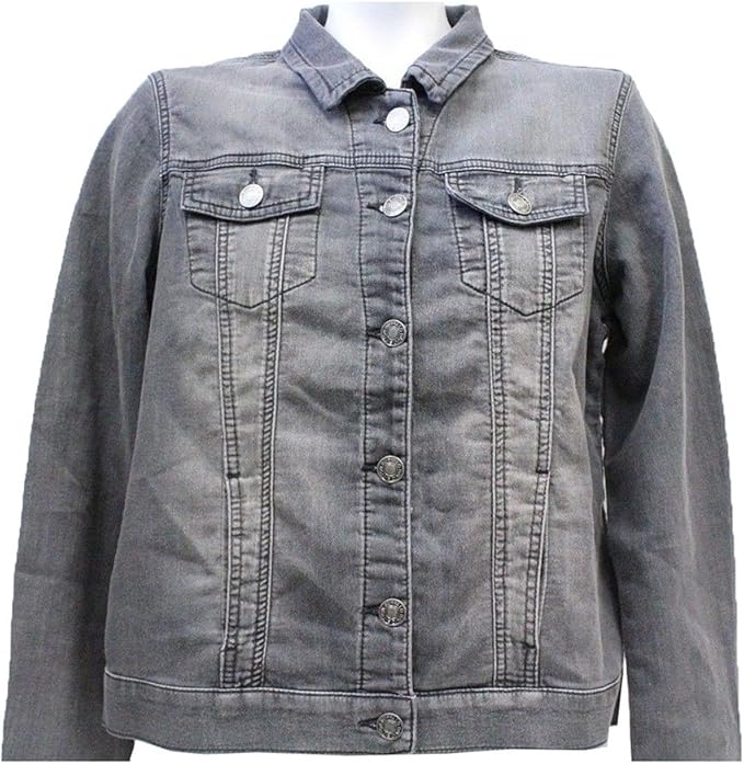 Buffalo David Bitton Women's Knit Stretch Denim Jean Jacket (Grey