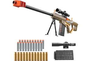 Bsyzyani Soft Bullet Toy Gun Dart Foam Pellet Blasters Shell ejecting Shotgun Cool Stuff Gifts for boy Age 8+ 9 10 11 12 Year Old Kid Shooting Game with Scope Sniper Rifle (Sand Colored)