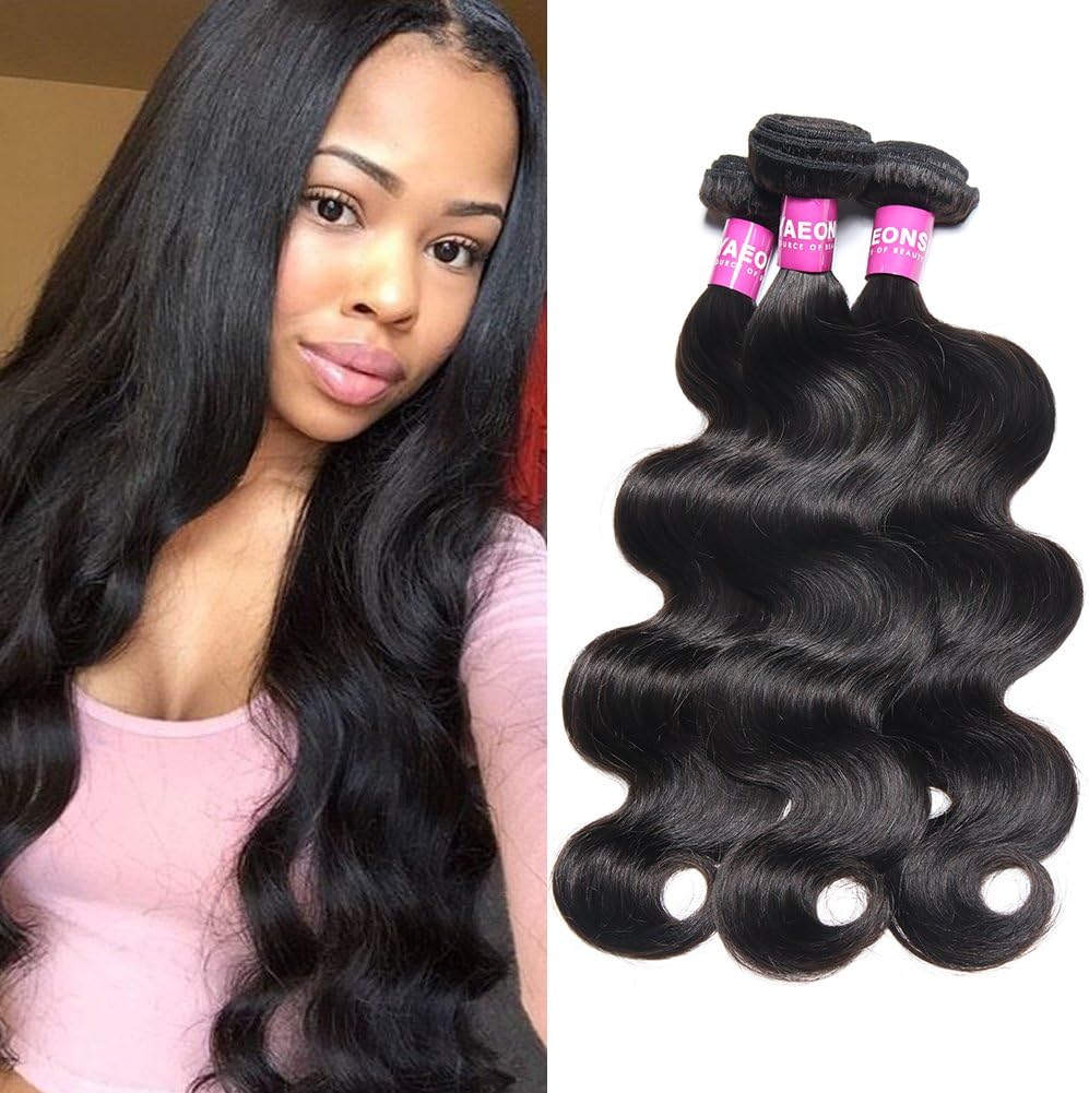YAEONS 8A Brazilian Hair 3 Bundles Body Wave 18 20 22inch 100% Unprocessed Virgin Human Hair Weft Brazilian Hair Weave
