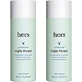 hers Triple Threat Conditioner - Amino Acid, Argan Oil, & Coconut Oil Formula - Moisturizing Conditioner for All Hair Types - Color-Safe & Sulfate-Free - Napa Rose Scent - 6.4 Fl Oz, 2 Pack