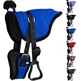 Majestic Ally Padded Suede Leather Bareback Pad Horse Riding Pad with Non Slip Breathable Girth &amp; Stirrups