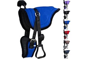Majestic Ally Suede Padded Cushion with Non-Slip Breathable Strap and Stirrups (Royal Blue)