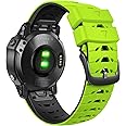 CUZOW for Garmin Fenix 5/5 Plus, Fenix 6/6 Pro, Fenix 7, Fenix 8 47mm, Forerunner 935/945, Instinct/Approach S62, 22mm Soft Silicone Watch Band Replacement