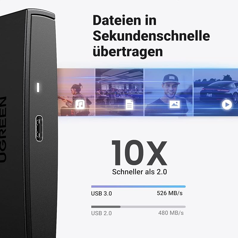 2,5 Zoll Festplattengehäuse 6Gbps Gehäuse für 2,5 Zoll SSD und HDD