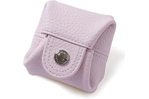Cockatoo Genuine Leather Coin Pouch Change Holder, Mini Snap Pocket Wallet for Men Women, Macaron Pink, Large, Casual