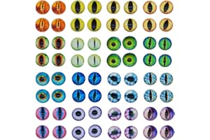 Julie Wang 50PCS 6MM Glass Dragon Eyes Flatback Cabochon Cameo for Jewelry Doll Crafts Making Supplies 0.24inches