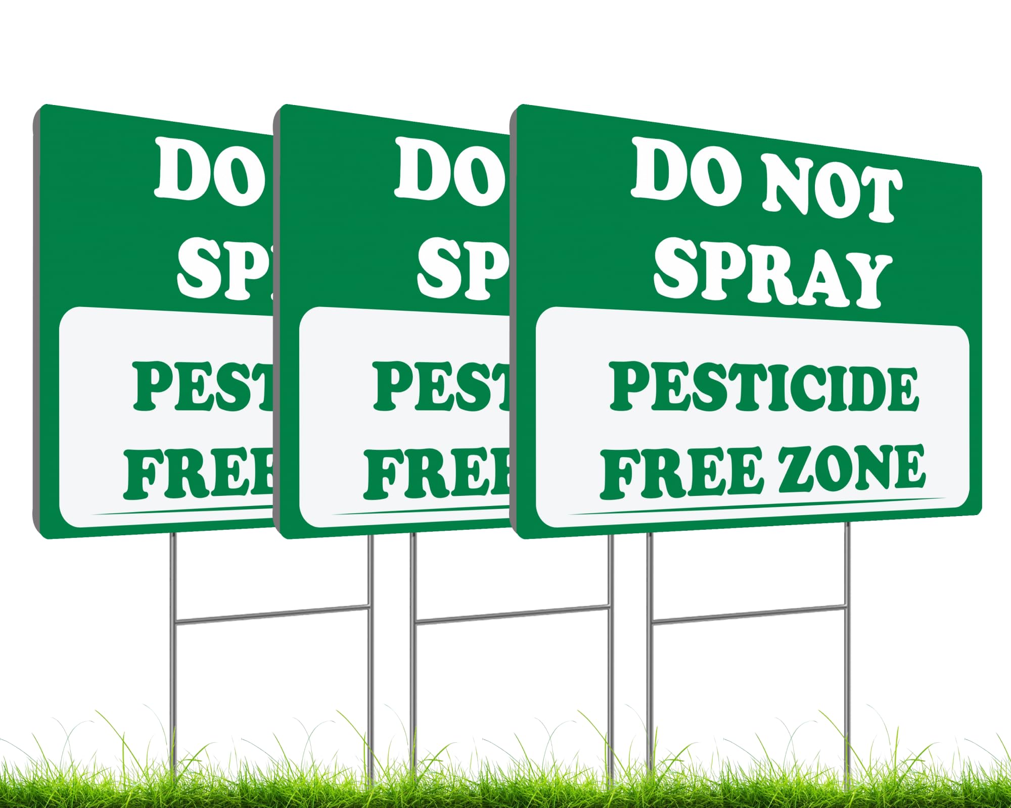 Photo 1 of 3 Pack 12x8 Inches Do Not Spray Plastic Sign with H-Metal Stakes - Double Sided Plastics Garden Signs for Outdoor and Indoor - Do Not Spray Neighborhood Street Caution Yard Signs