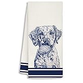 RTXLEZM Funny Golden Retriever Gifts Kitchen Hand Towels, Coastal Beach Golden Retriever Dish Tea Towels for Bathroom Kitchen, Dog Lovers Mom Gifts, Ocean Beachy Dog Hand Towels, 16x24
