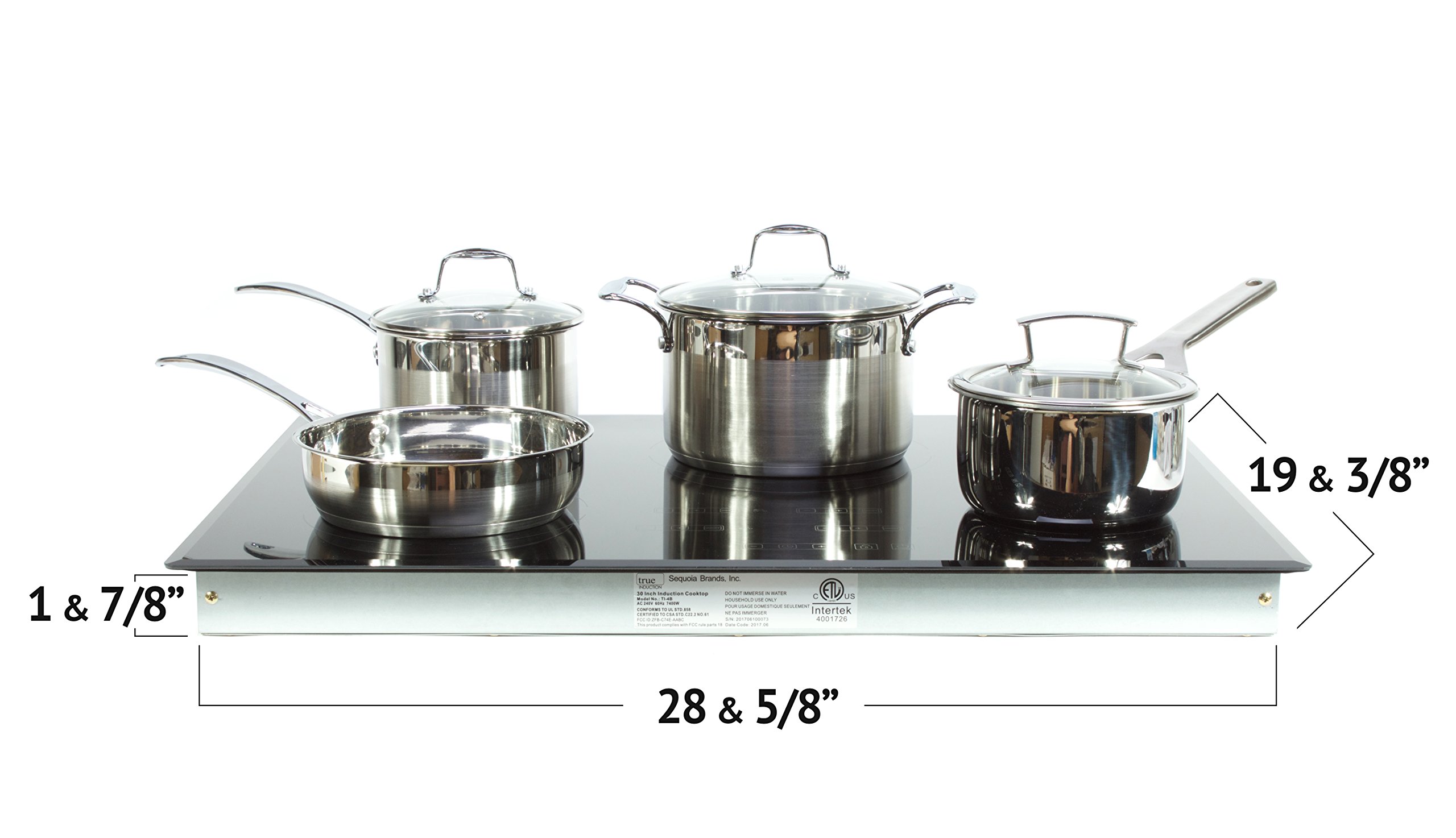 True Induction 30" Electric Builtin Induction Cooktop Stove, 4 Burner