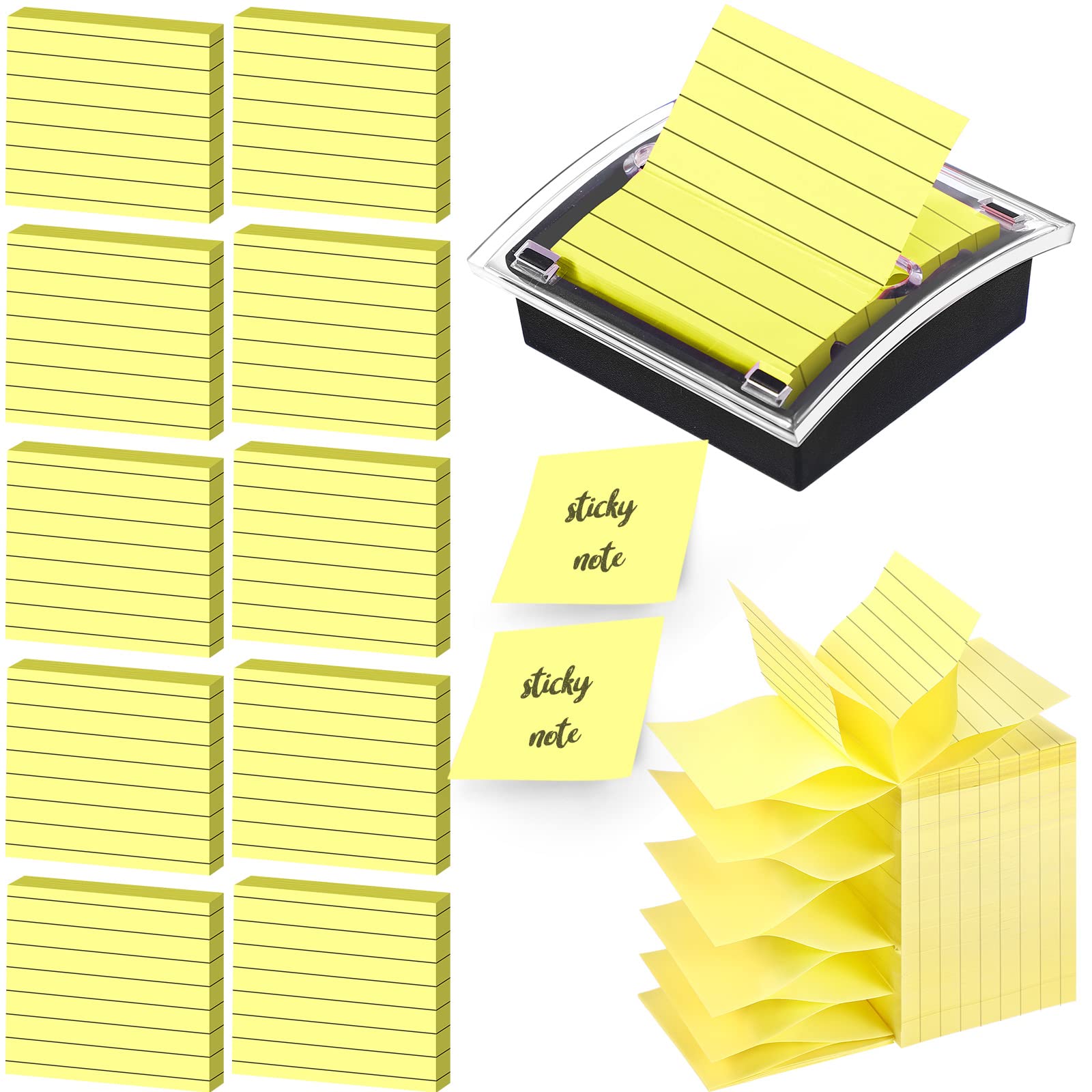 Thenshop 10 Pads Pop up Sticky Notes with 1 Pack Pop up Note Dispenser ...