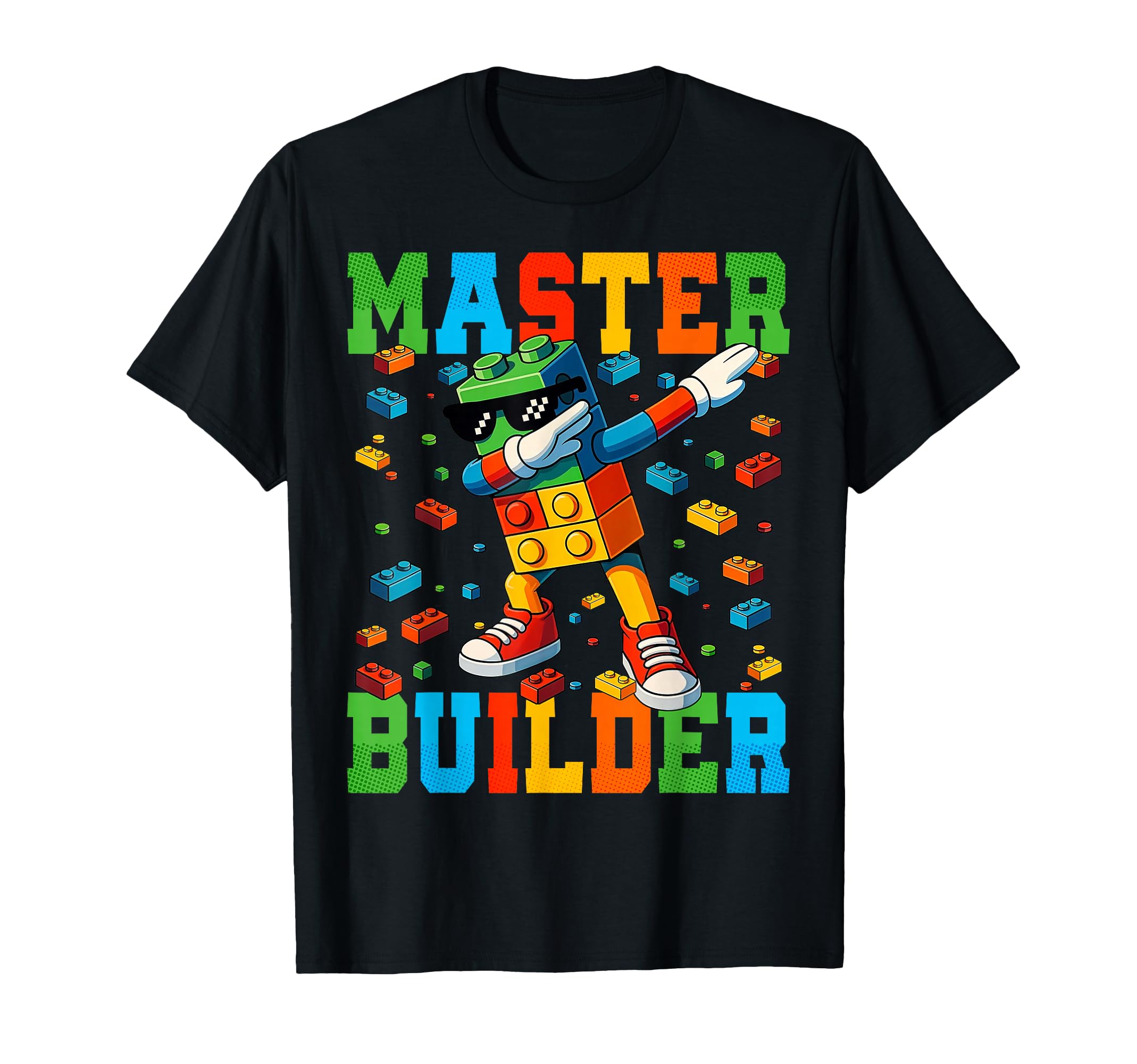 Photo 1 of ***PACKDabbing Blocks Bricks Building Master Builder Kids Boys T-Shirt