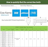 AMLOOPH M8 x 60mm Hex Socket Head Cap Screws A2 Stainless 10Pcs view 2