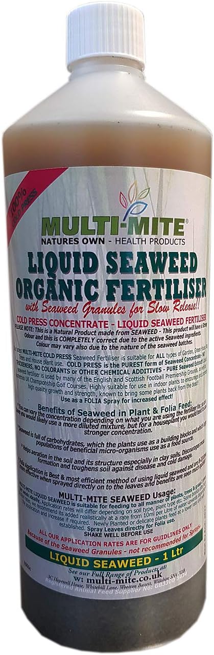 Multi-Mite® 1 Ltr LIQUID SEAWEED with SEAWEED GRANULES for SLOW RELEASE Organic Concentrate