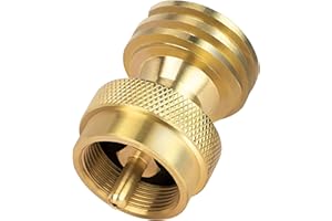 SEVENMEET 1LB Propane Cylinder Adapter for Weed Torch Burner, 20LB to 1LB Propane Tank Converter, Refill Adapter for Camping, Grilling, or Tailgating, Solid Brass Material