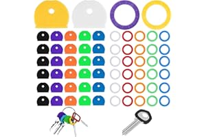 64Pcs Key Caps, Round & Flat Semi-Circle Key Cover, Cute Colorful Covers Caps, Portable Plastic Identifiers Covers for House