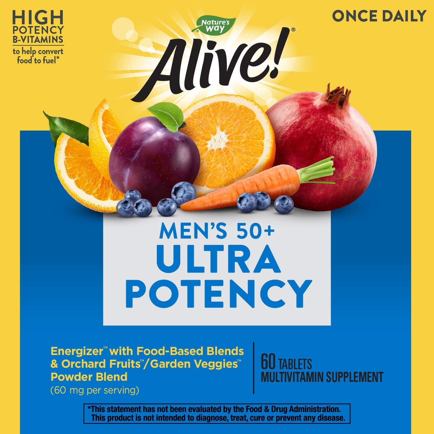 Nature's Way Alive Once Daily Men's 50+ Ultra Potency Tablets, 60: Health & Personal Care