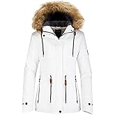 wantdo Women's Waterproof Ski Jacket Hooded Winter Snow Coat Mountain Snowboarding Jackets Insulated Fleece Parka