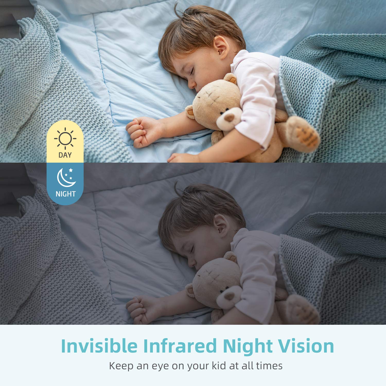 HeimVision Baby Monitor, HM132 Video Baby Monitor with Camera and Audio, 4.3" Split Screen Baby Camera with Night Vision, 2 Way Talk, VOX Mode, 8 Lullabies, Extra Lens and Holder Included : Baby